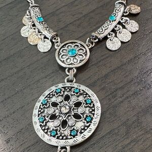 Vintage Silver and Turquoise Necklace